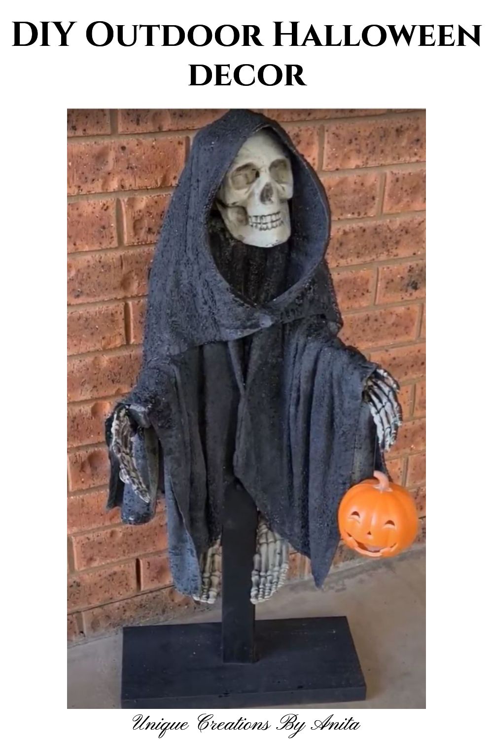 How to make your own grim reaper using cement and an old towel.