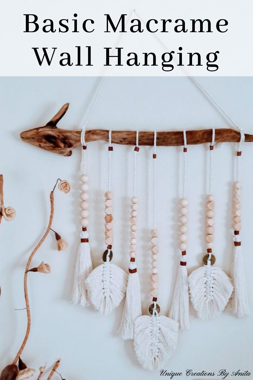 How to make a basic macreme wall hanging using wooden beads