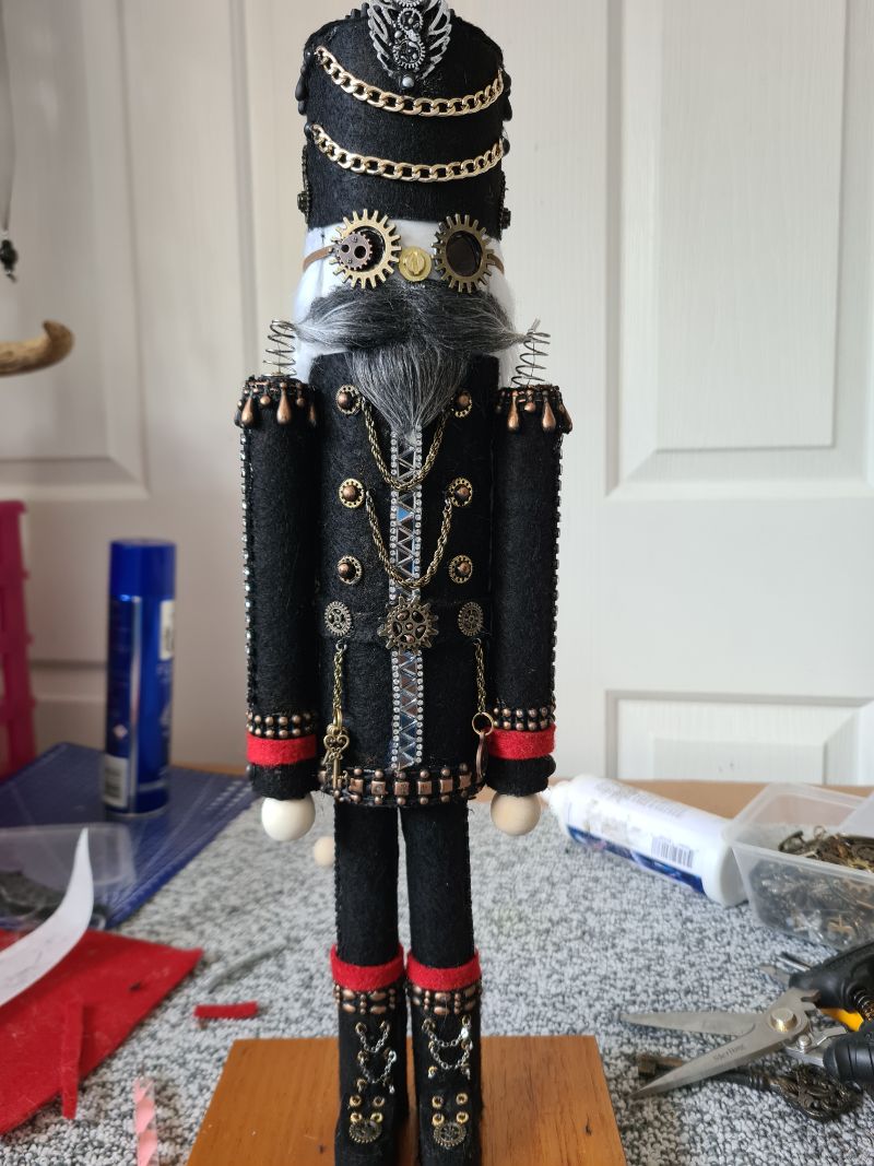 Handmade steampunk Christmas nutcracker