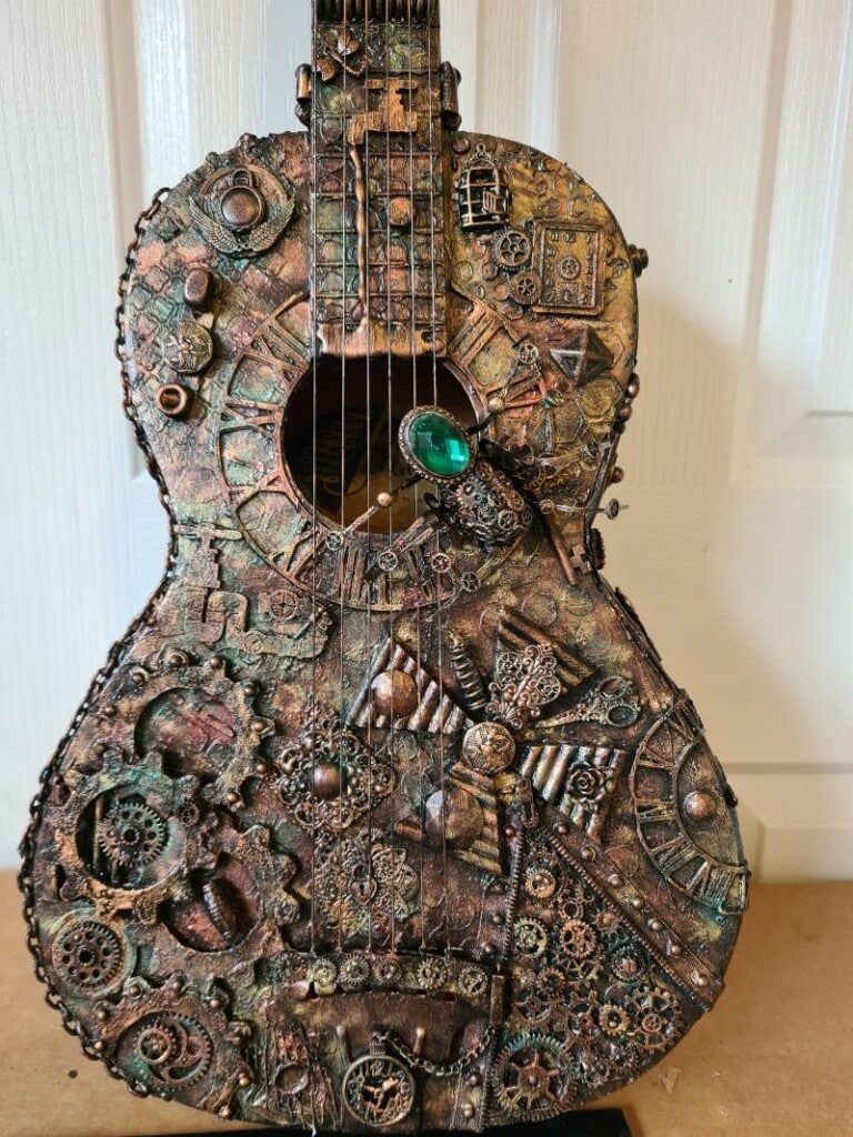 assemblage steampunk guitar