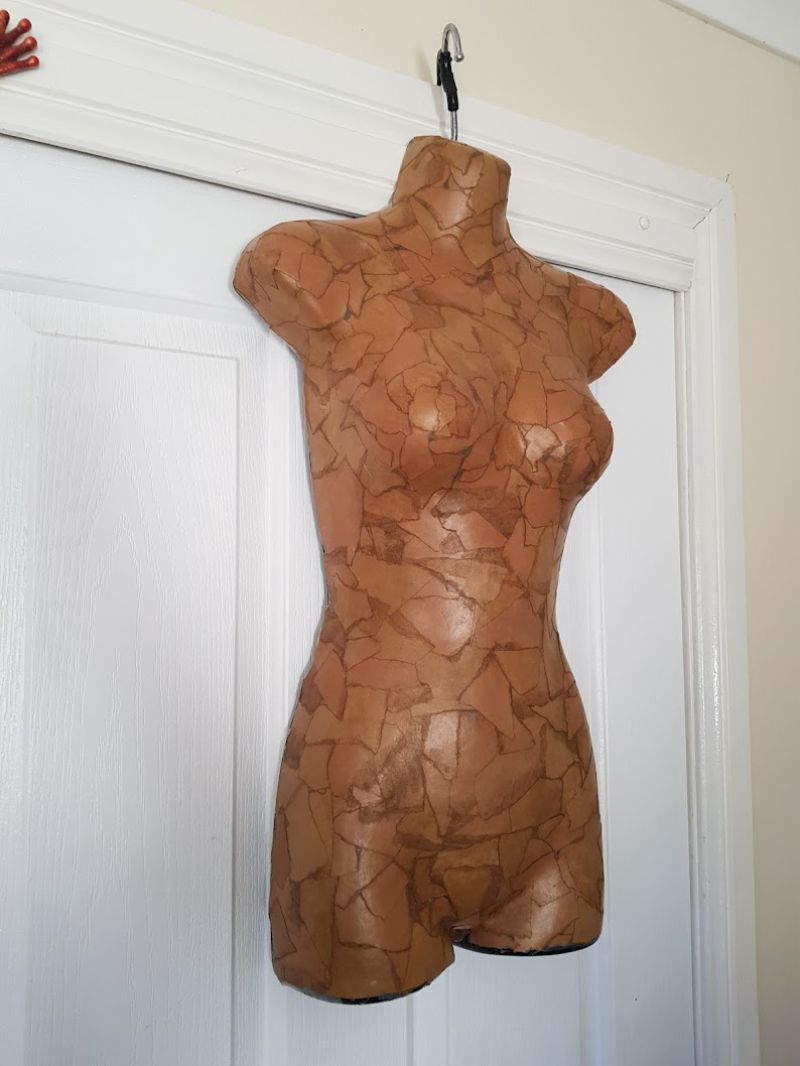 Recycled cardboard box mannequin