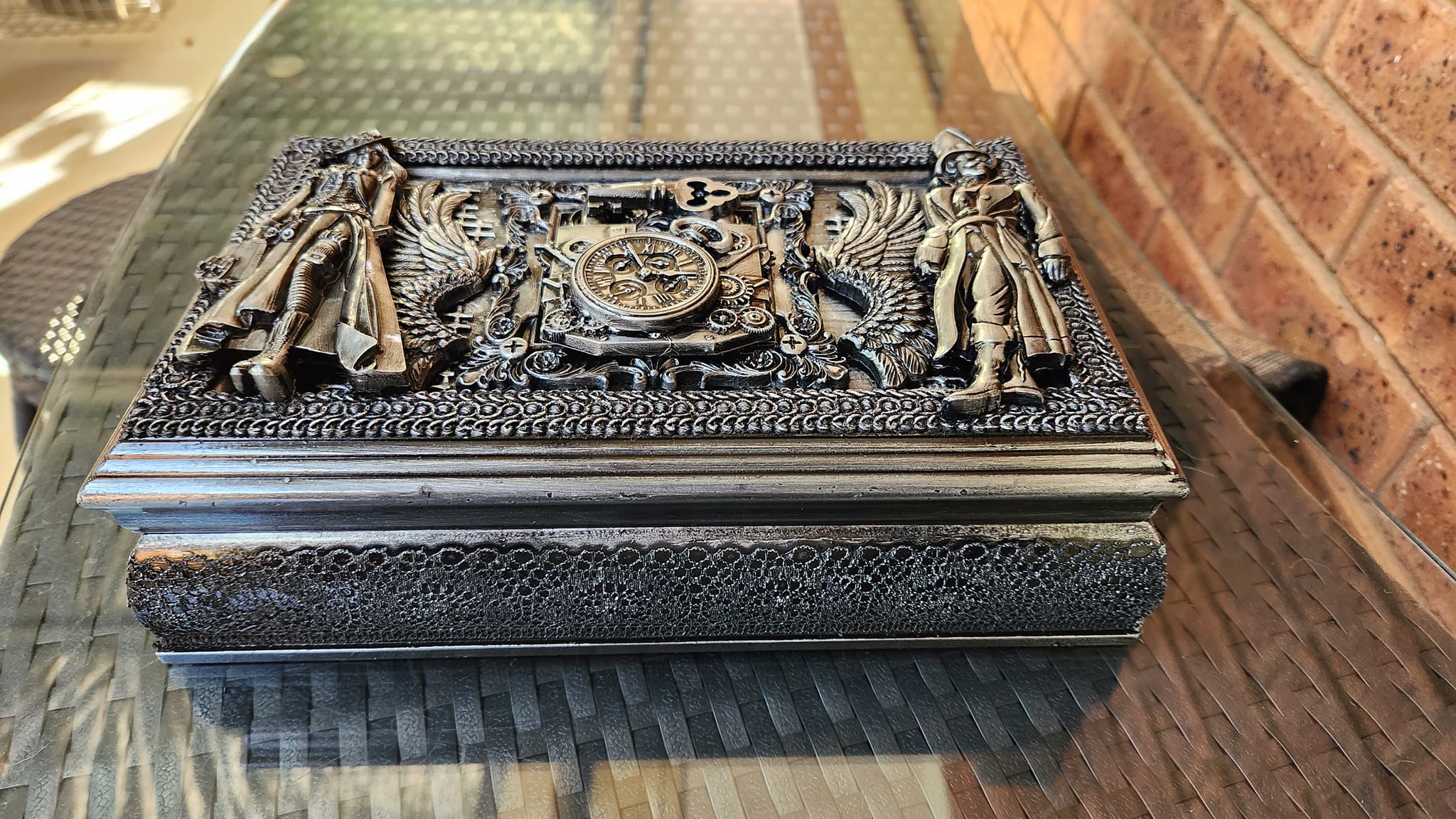 Steampunk assemblage jewellery box