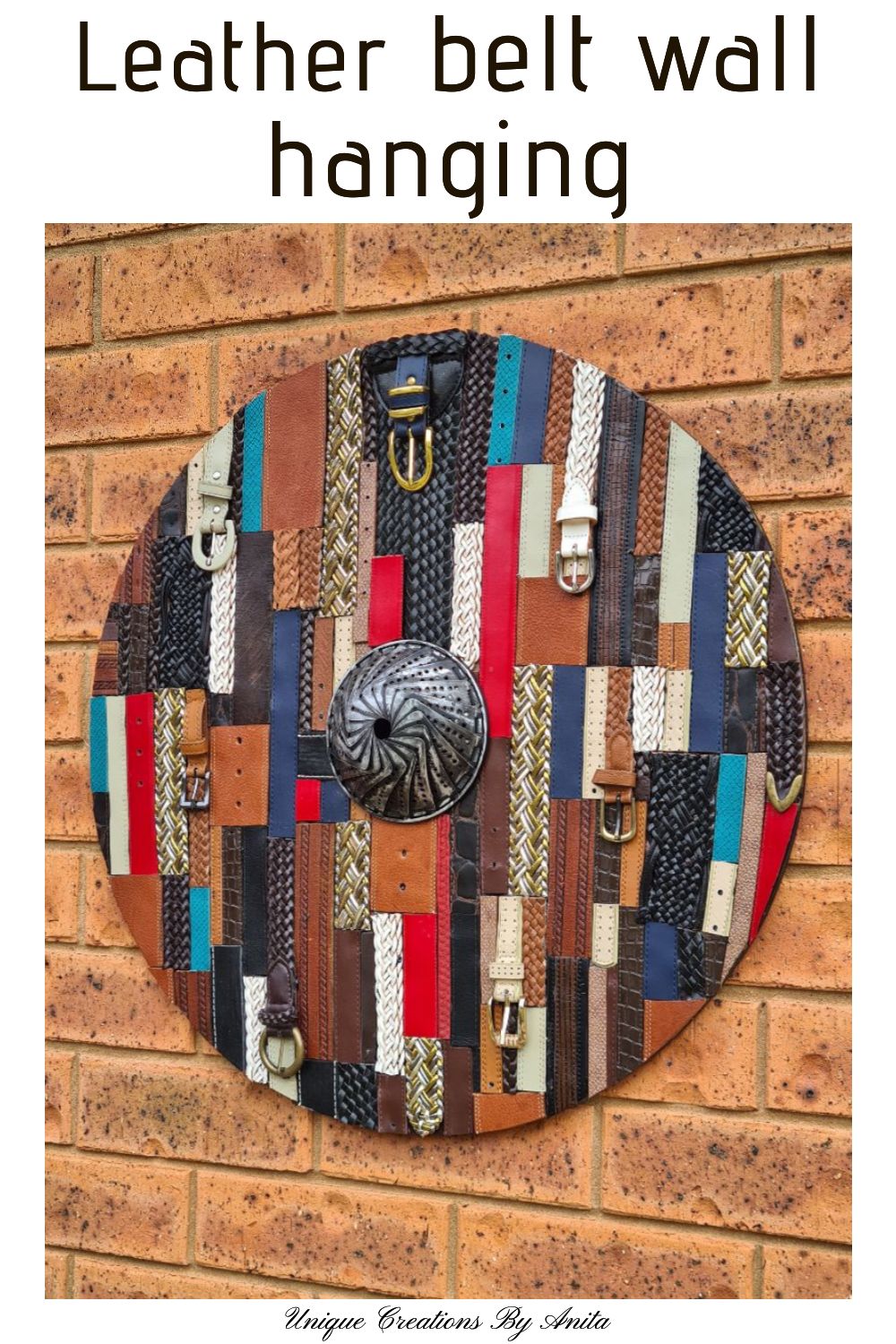 Repurpose all your old and damaged belts into a funky wall hanging for your home.