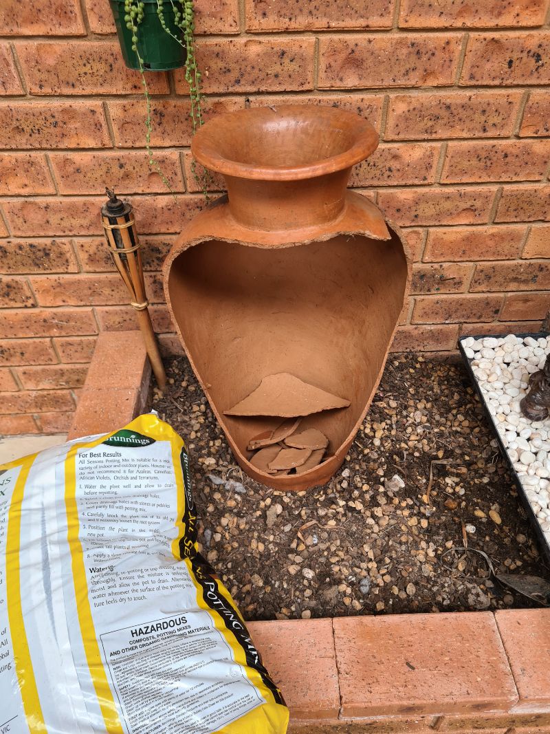 Upcycled terracotta pot