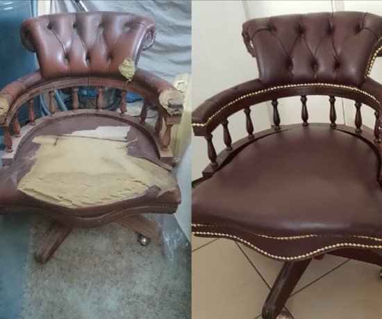 restoration of vintage captain's chair