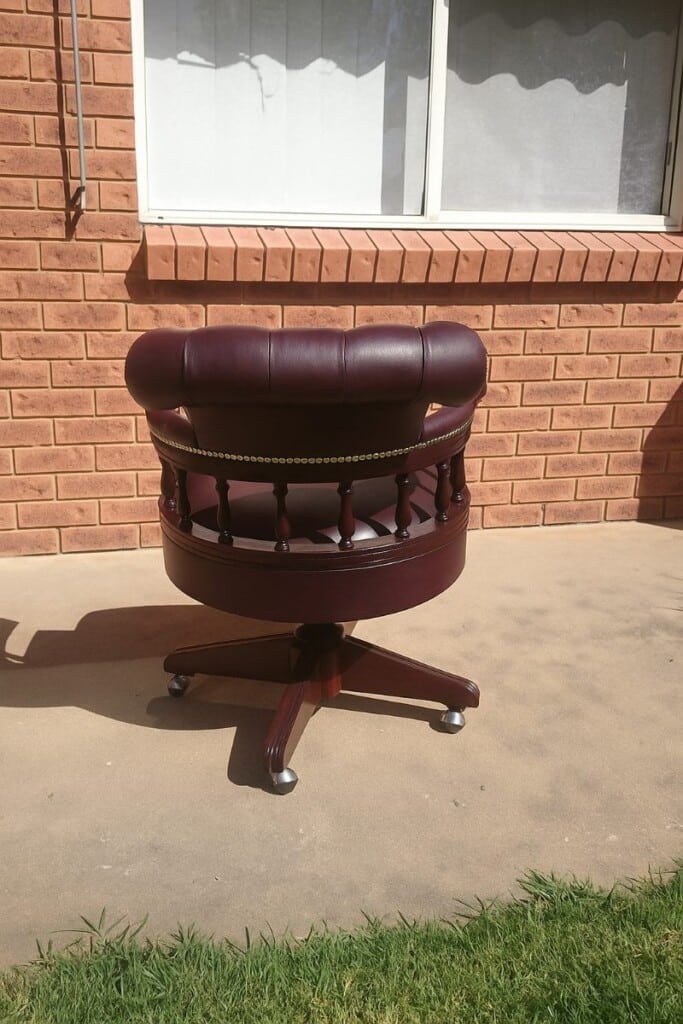 Back view of restored chair