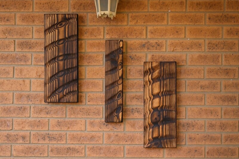 natural oil finished panels hanging on the wall