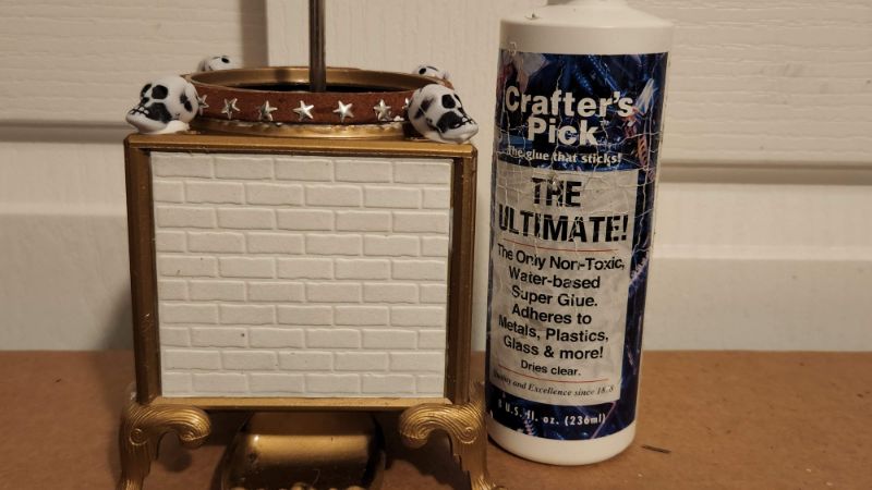 Adding skull charms and trim to dispenser