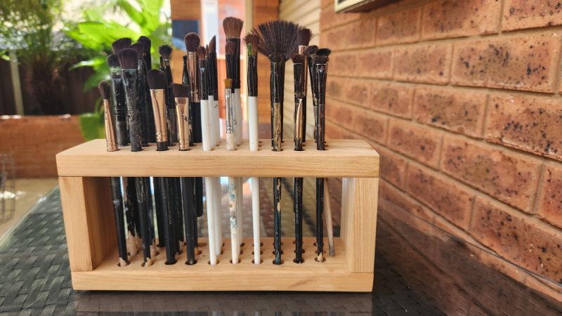 Wooden Brush Holder 