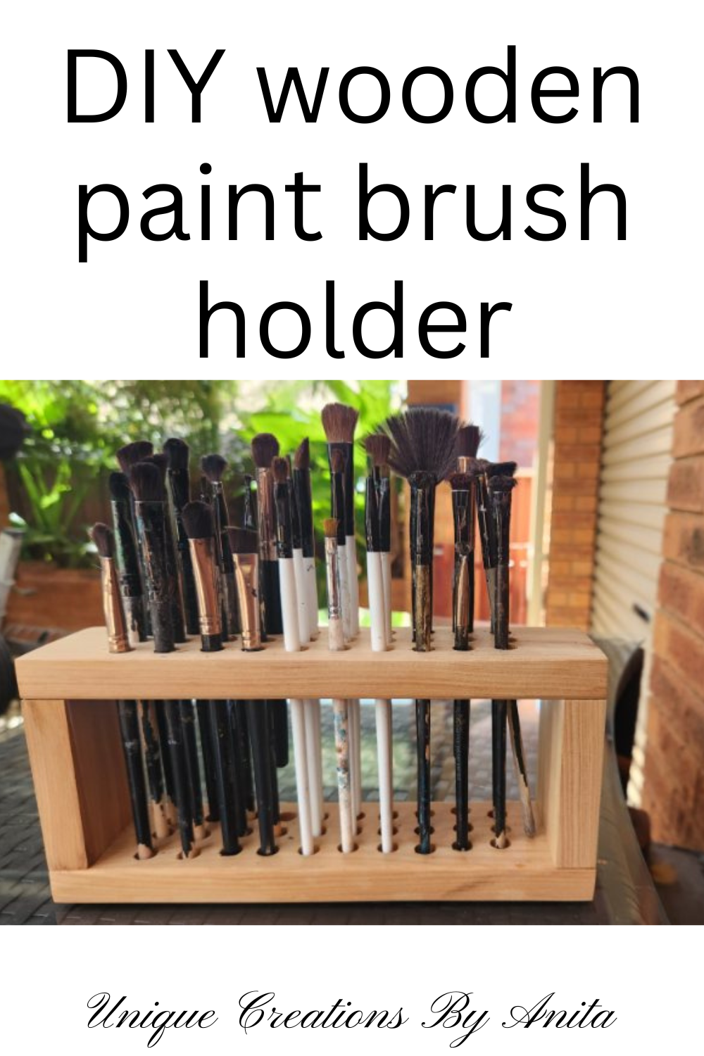 Painting Brush Holder With 4 Slots, Diy Art Brush Rest Holder