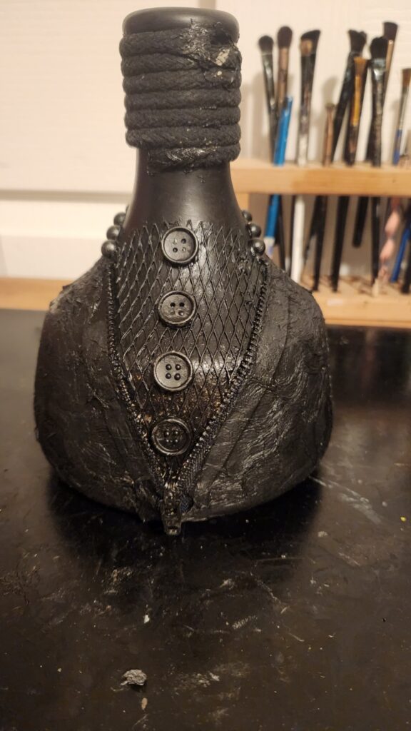 Bottle painted black 