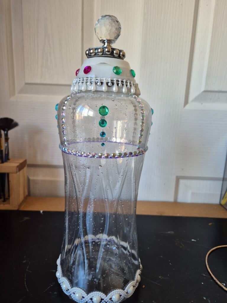 Here’s how the lantern looked before it was painted.
