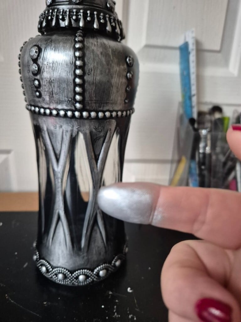 Downy bottle after silver wax paste applied