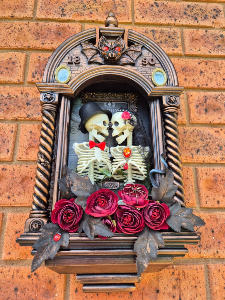 vintage clock halloween mausoleum assemblage