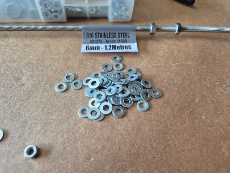 6mm threaded rod and washers for wind spinner
